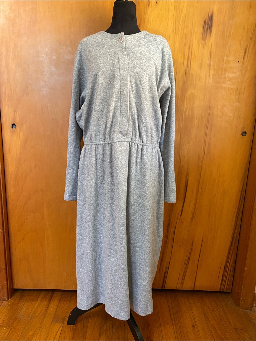 VTG Willi of California Classic Long Sleeve Grey Knit Dress Neutral Casual